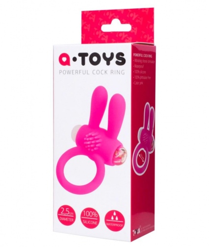 A-Toys - Powerful Cock Vibro Bunny Ring - Pink photo