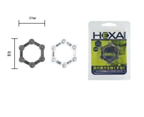 A-One - Hexa Ring 阴茎环 - 黑色 照片