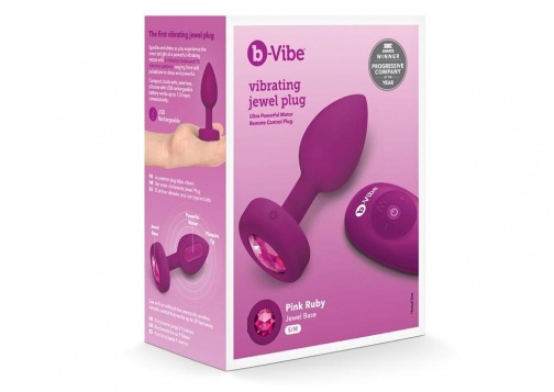 B-Vibe - Vibrating Jewel Plug S/M - Fuchsia photo
