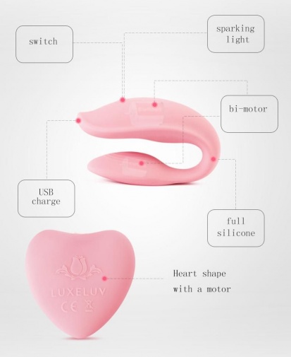 Wowyes - 2U 情侣按摩器连遥控器 - 粉红色 照片