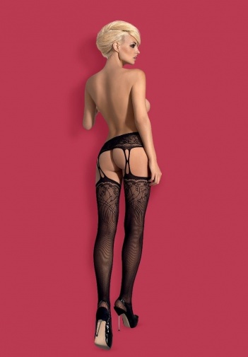 Obsessive - S206 Garter Stockings - Black - S/M/L photo