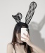 SB - 蕾絲兔耳朵 - 黑色 照片-5