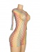Ohyeah - Long Sleeve Fishnet Dress - Rainbow - M photo-6