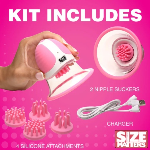 Size Matters - 乳頭吸盤連配件套裝 - 粉紅色 照片