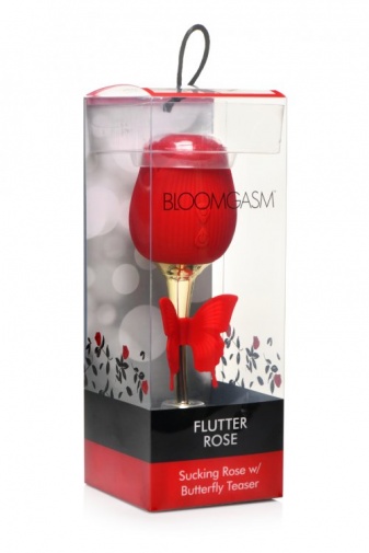 Bloomgasm - Flutter 玫瑰阴蒂吸啜器 - 红色 照片