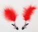 Ohyeah - 羽毛乳頭夾 - 紅色 照片-3