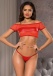 Allure - Off The Shoulders Top & G-String - Red - S/M photo-3