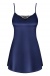 Obsessive - Satinia 連衣裙和丁字褲 - 深藍色 - L/XL 照片-5