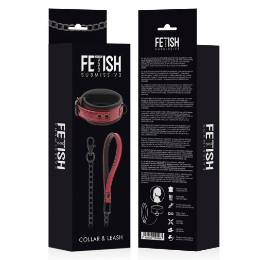 Fetish Submissive - Dark Room Collar w Leash - Red photo