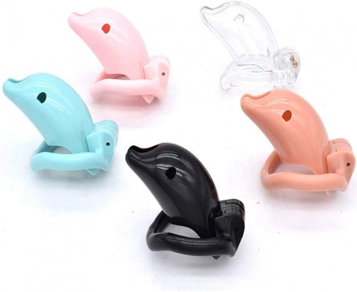 FAAK - Long Dolphin Chastity Cage - Clear photo