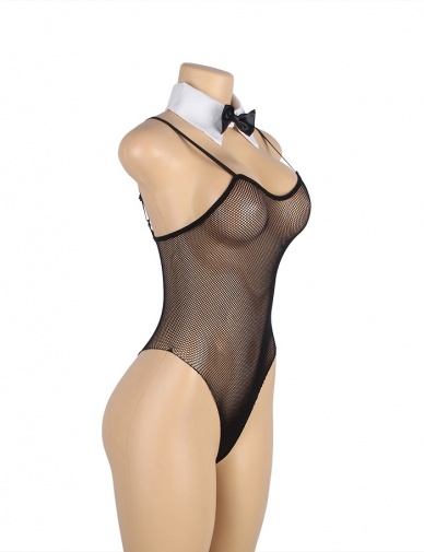 Ohyeah - Sexy Mesh Bodysuit - Black - XL photo