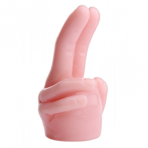 Wand Essentials - Pleasure Pointer Two Finger Wand Attachment - Pink photo