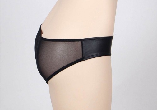 Ohyeah - Zipper Panties - Black - M photo