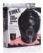 Strict - 可掲式皮革頭罩 - 黑色 照片-5