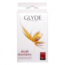 Glyde Vegan Condom Tight Fit Strawberry 10's Pack photo