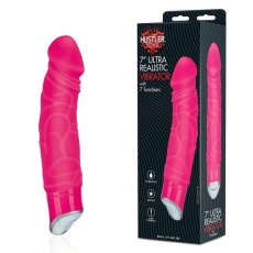Hustler - 7″ Ultra Realistic Vibrator With 7 Functions - Pink photo