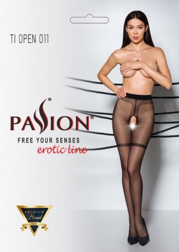 Passion - Tiopen 011 Pantyhose - Black - 3/4 photo