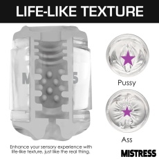 	 Mistress - Double Shot 貫通型陰部連肛門飛機杯 - 透明色 照片