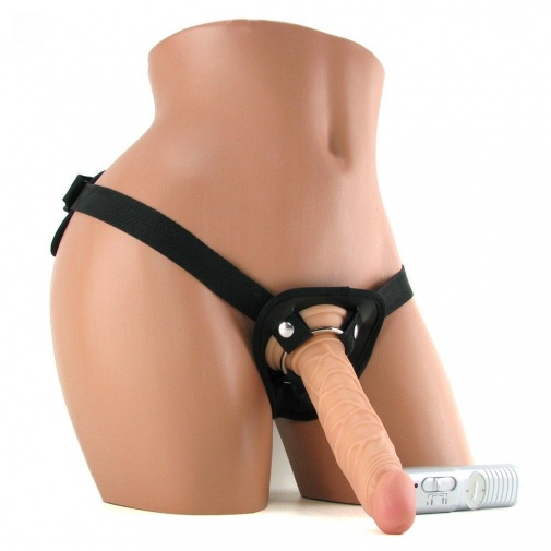 Nasstoys - All American Whoppers Vibrating 7″ Dong W/Universal Harness - Flesh photo