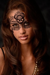 GreyGasms - The Enchanted Black Lace Mask - Black photo