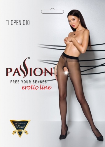 Passion - Tiopen 010 Pantyhose - Black - 3/4 photo