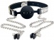 Lovetoy - Breathable Ball Gag With Nipple Clamp - Silver photo