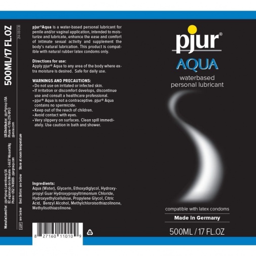 Pjur - 水溶性润滑剂 - 500毫升 照片