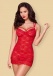Obsessive - 860-CHE Chemise & Thong - Red - S/M photo-5