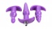 Trinity Vibes - Vibrating Anal Plug 4 pc Set - Purple photo-3