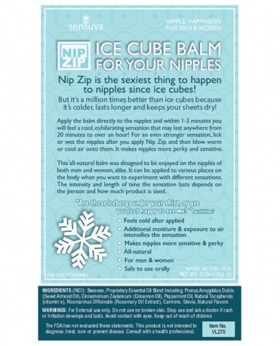 Sensuva - Nip Zip Ice Cube Nipple Balm Strawberry Mint - 4g photo