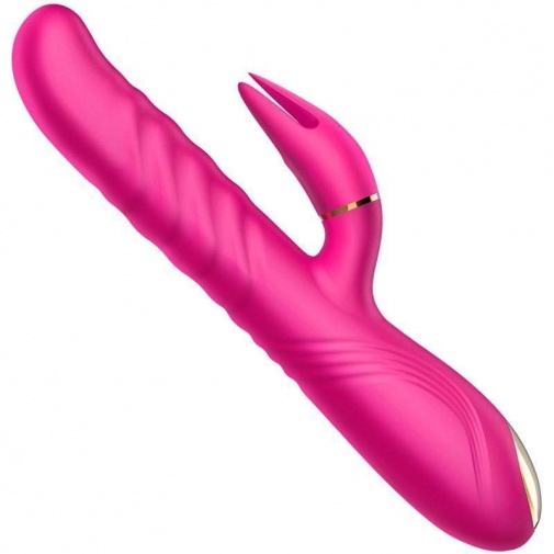 Erocome - Pavo Vibrator 波浪纹阴道阴蒂按摩捧 配3种阴蒂按摩头 - 粉红色 照片