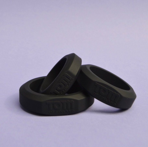 TOF - 矽胶阴茎环套装 3件装 - 黑色 照片