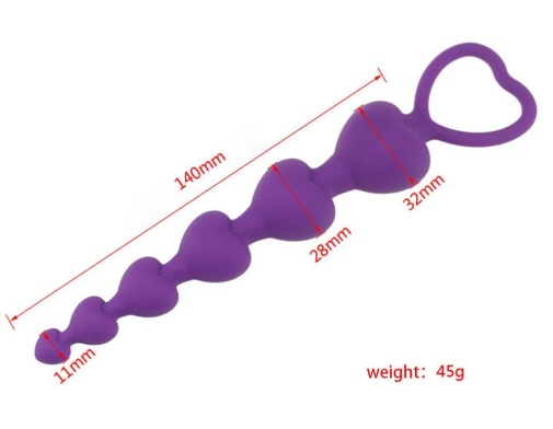 MT - 矽膠後庭珠 185x30mm - 紫色 照片