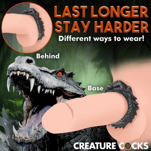 Creature Cocks - 黑色凯门鳄戒阴茎环 照片
