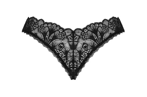 Obsessive - Donna Dream Crotchless Thong - Black - XS/S photo