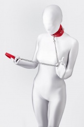 Anonymo - Collar w Leash - Red photo