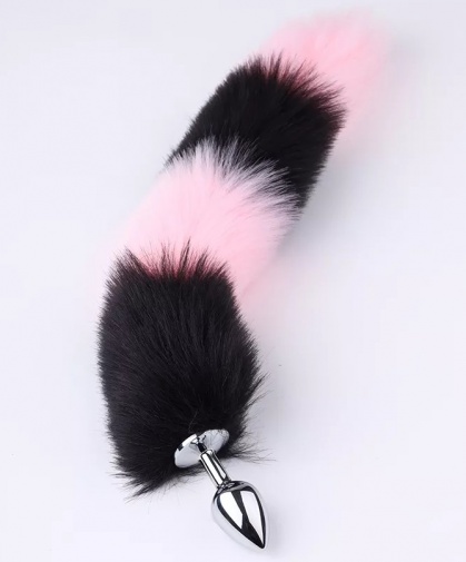 MT - 尾巴后庭塞 连狐狸耳朵, 颈圈 及 乳头夹 - 粉红色/黑色 照片
