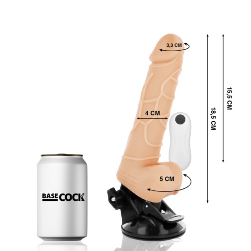 Basecock - Vibro Dildo w Balls 18.5cm - Flesh photo
