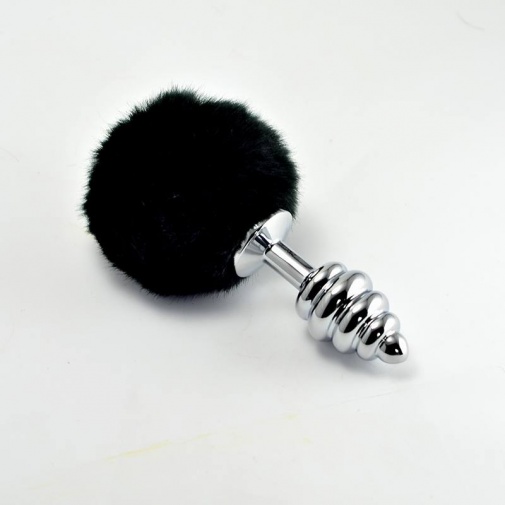 Lovetoy - Spiral Pompon Metal Plug - Black photo