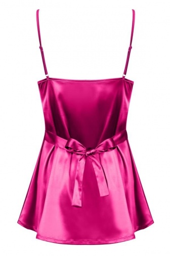 Obsessive - Satinia 絲質連衣裙丁字褲套裝 - 粉紅色 - L/XL 照片