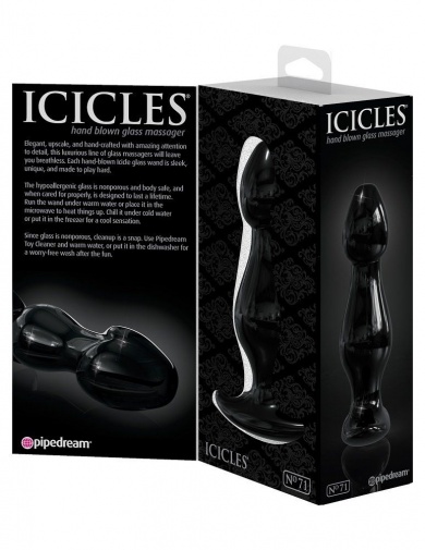 Icicles - 玻璃后庭按摩器71号 - 黑色 照片