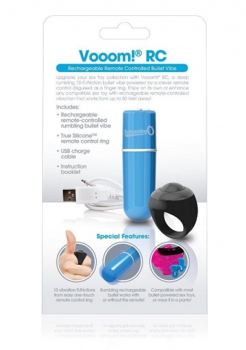 The Screaming O - Vooom 充電式遙控子彈 - 藍色 照片