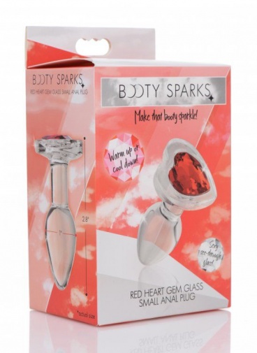 Booty Sparks - Heart Gem Glass Anal Plug S-size - Red photo