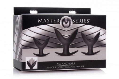 Master Series - Ass Anchors 後庭塞 3件裝 - 黑色 照片
