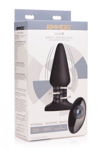 Rimmers - R 款遥控光滑后庭塞 - 黑色 照片