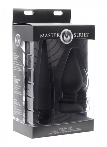 Master Series - 插入式空心矽胶后庭塞 - 黑色 照片