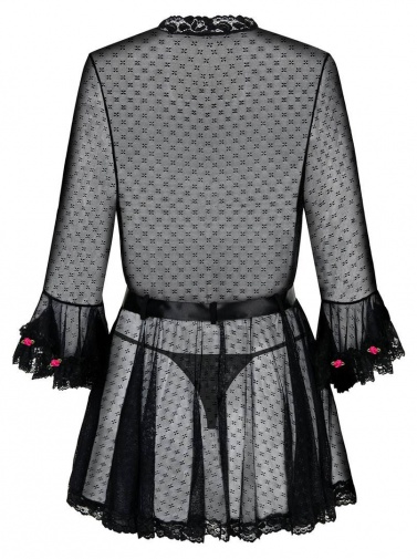 Obsessive - Piccorosa Robe & Thong - Black - S/M photo