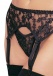 Leg Avenue - Lace Garter Belt with Thong - Black photo-2
