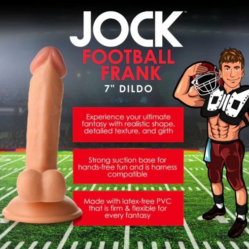 Jock - 6.75" Football Frank Dildo w Balls - Flesh photo