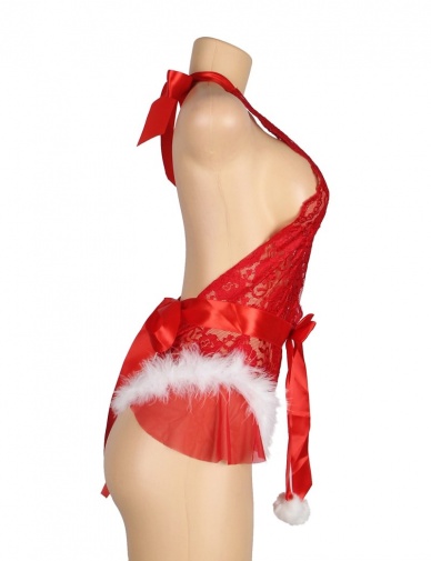 Ohyeah - 圣诞挂颈式连身衣套装 - 红色 - 中码 照片